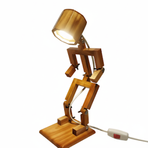 Wooden Stand Robot Lamp