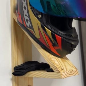 Wooden Helmet & Accessory Rack